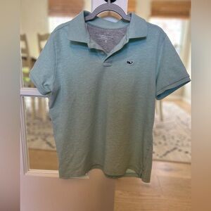 Vineyard Vines Boys Pastel Green Blue Polo Shirt Size 8